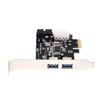 

Super Speed 2-Port USB 3.0 PCI-E PCI Express 19-pin USB3.0 15-pin SATA Connector Low Profile