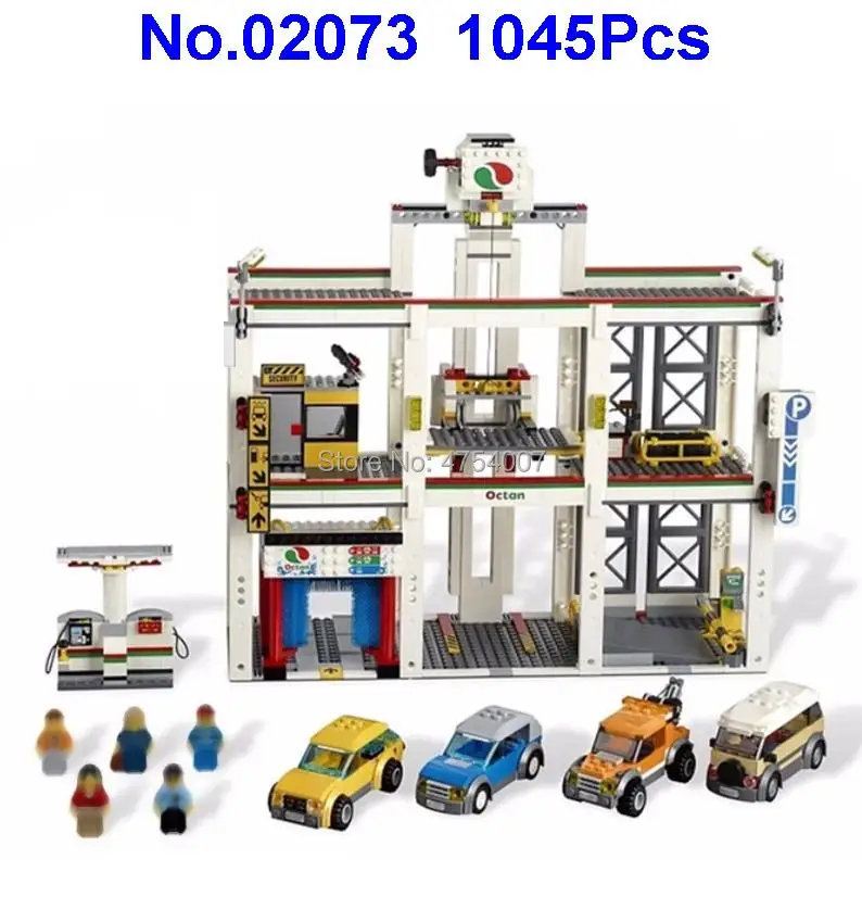 

1045pcs city automatic garage 5 figures building block 4207 Toy