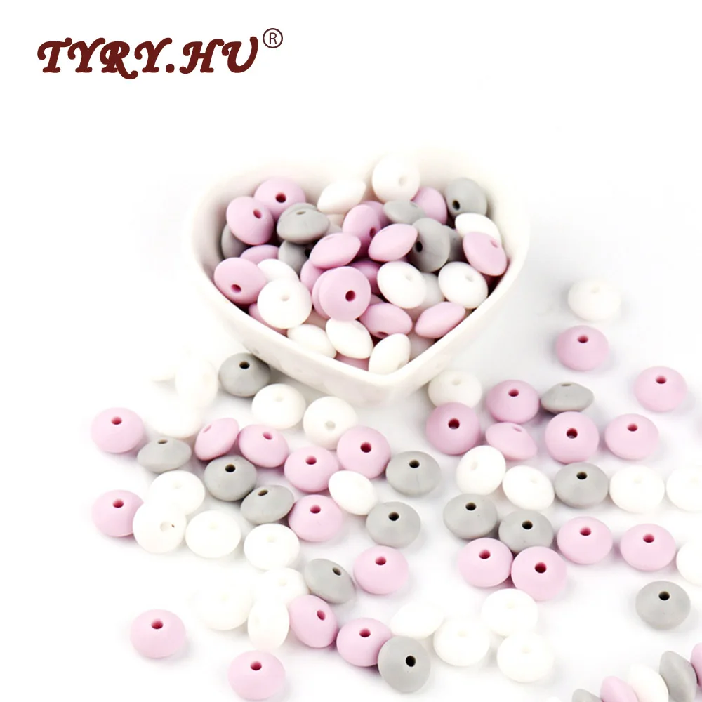 TYRY.HU 30Pcs lentil Silicone Beads lettre Silicone Baby Teething DIY Charming Jewelry Bracelet Crib Toy Silicone Teether 