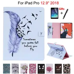 Из искусственной кожи флип чехол для iPad Pro 12,9 "2018 чехол принципиально для нового iPad Pro 12,9 дюйма 2018 держатель для рук стенд оболочку кожи +