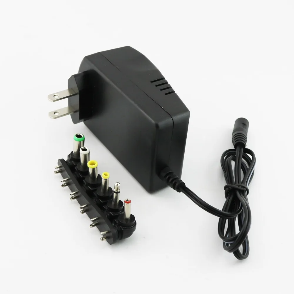 10 шт. 30 Вт Универсальный переменный ток мощность зарядное устройство адаптер 3 в 4,5 6 7,5 9 12 2.5A с 6 наконечники переходника США Plug 60 см длина кабель