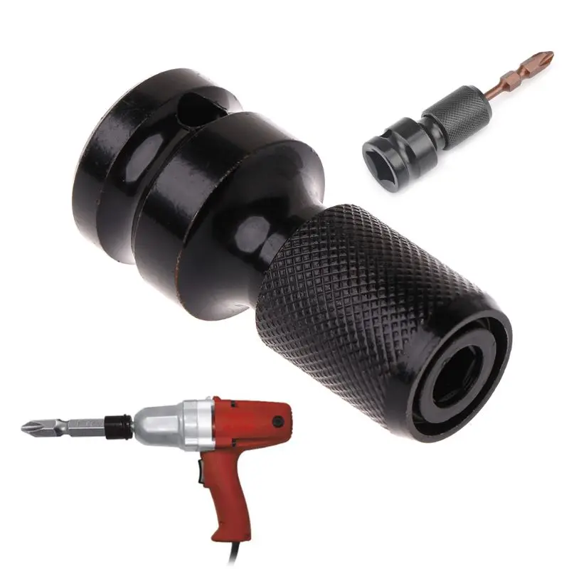 

1/2Inch Square Drive to 1/4 Inch Hex Shank Telescopic Socket Adapter Drill Chuck