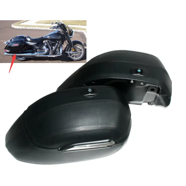 Motorcycle Black Universal Hard Bag Saddlebags For Honda Suzuki
