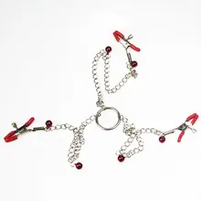 triple Flirting Clamps bells Chains Adult Game Breast Clips Milk Vagina clitoris nipple Nipple clip adult Sex toys for women