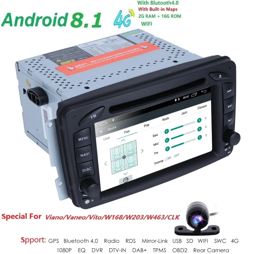 

Car Multimedia player Android 8.1 2 Din GPS Autoradio For Mercedes/Benz/CLK/W209/W203/W208/W463/Vaneo/Viano/Vito FM OBD2 DAB SWC