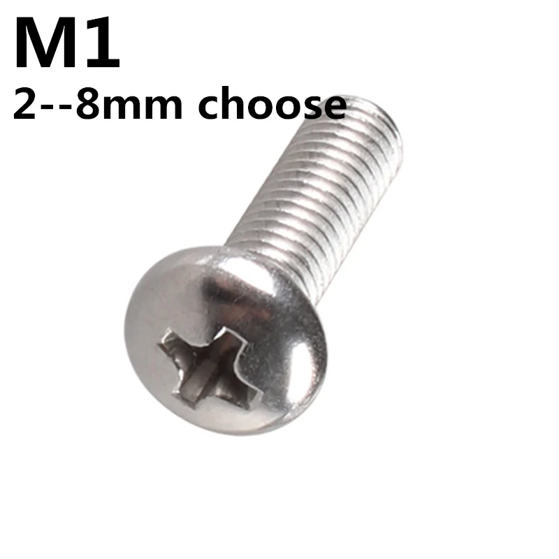 M1 * (2 8 мм) 304 нержавеющая сталь круглый pihllips машина винты 50 шт./лот| |