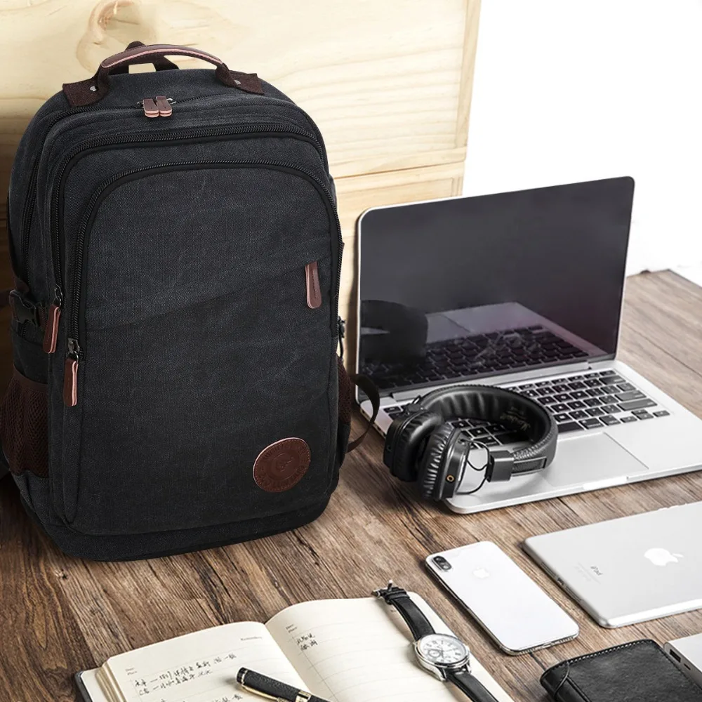New Fashion Men's Backpack Vintage Canvas Bagpack School Bag Men's Travel Bags Large Capacity Travel Laptop Backpacks Mochila (1)