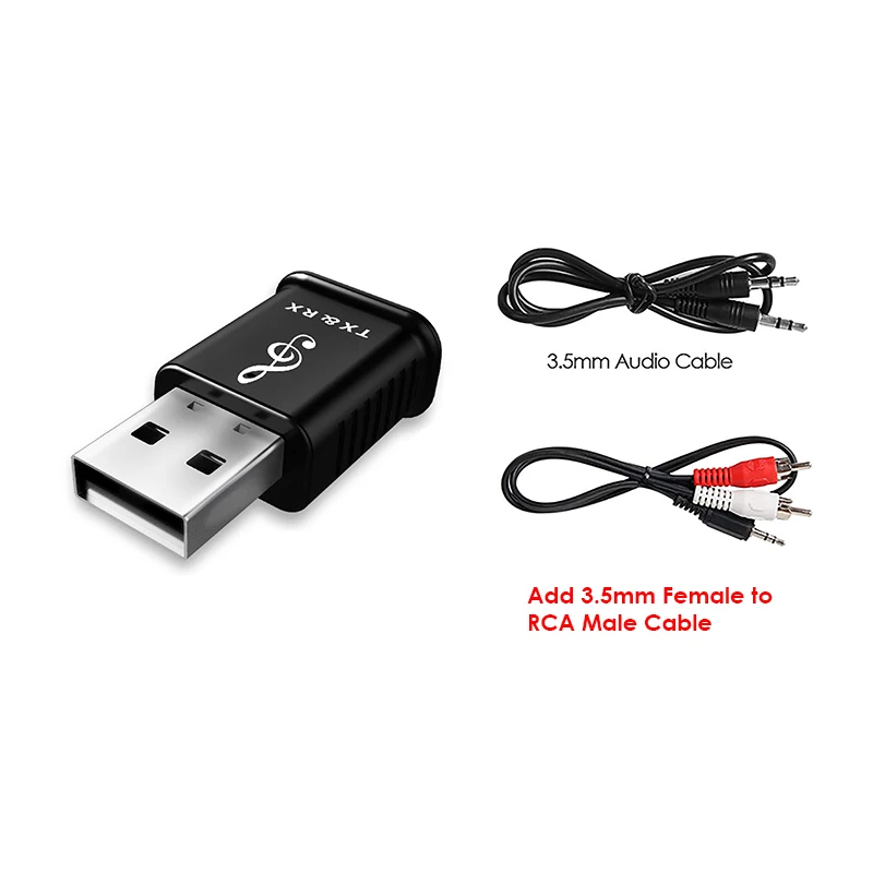 CRDC Bluetooth 5,0 аудио приемник передатчик 3,5 мм AUX стерео музыка Автомобильная Беспроводная колонка приемник для наушников USB адаптер - Цвет: With RCA Cable