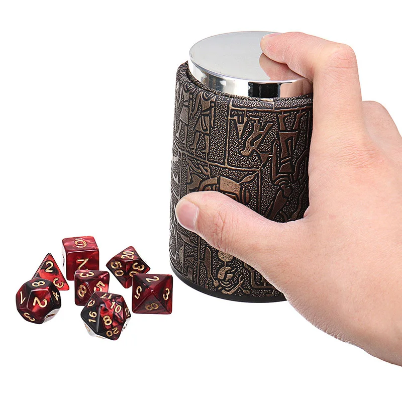 7x. Многогранный кубики + кожа Кубок кости для Подземелья и Драконы DND RPG MTG'|Юный