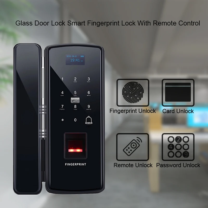 

Eseye Digital Glass Door Lock Smart Eletronic Lock Fingerprint Lock Biometric Door Lock Safety Anti-Thife For Office Home