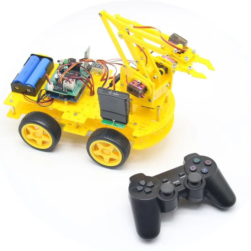

DIY meArm Robot Arm Car for Ardunio Program with PS Wireless Remote Control Toy Blue/Yellow /Black RC Model For Kids Gift