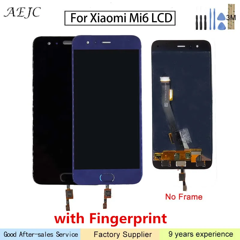 

5.15" For XIAOMI Mi6 LCD Display Touch Screen Digitizer Assembly with Fingerprint Replacement Parts For XIAOMI Mi 6 Touch Screen