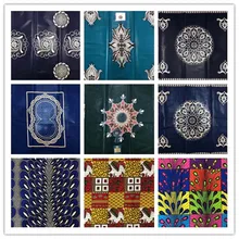 2019 Fashion african wax fabrics real printing wax 100% cotton fabric ghana kente design 6yards/lot best quality for women 804