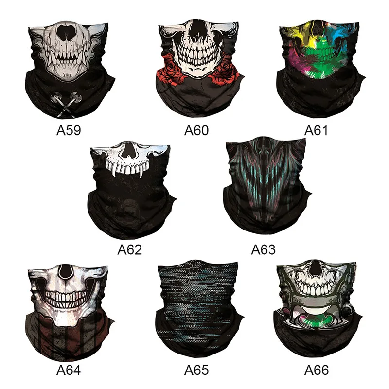 Модные 3D череп Магия 2018 Хэллоуин маска Для мужчин цифровой печати солнцезащитный крем шарф маски маска для Для мужчин и Для женщин X2