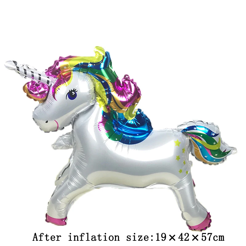 

New 10 piece stereo unicorn standing aluminum balloons air ballons children birthday party wedding decor supplies ballon Globos