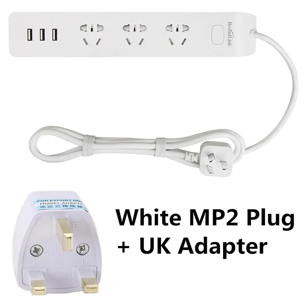 Broadlink силовая лента MP2 WiFi 3 USB быстрая зарядка умный дом 3-розетки AU UK US EU адаптер штепсельная розетка 4G приложение дистанционное управление - Комплект: White UK Adapter