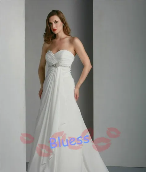 Free Shipping New Stock Romantic Sexy Sweetheart Sleeveless Beading Floor-Length Beach Wedding Dresses Bridal Gown2014 | Свадьбы и