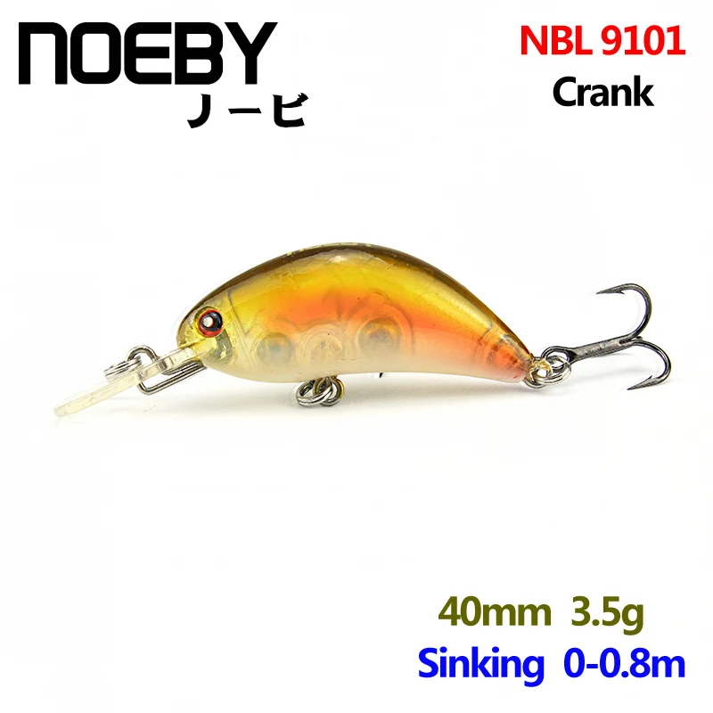 

NOEBY 1 Pcs Fishing Lure 40mm/3.5g 0-0.8m Sinking Super Crankbait Lures Fishing Bait VMC Treble Hooks Colorful 3D Eyes NBL 9101