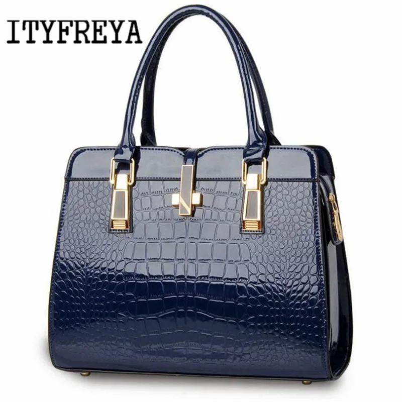

OU BING ZHUO Leather Lady Bag Crocodile Pattern Women's Shoulder Bags Casual Bags High Quality Women's Messenger Bags