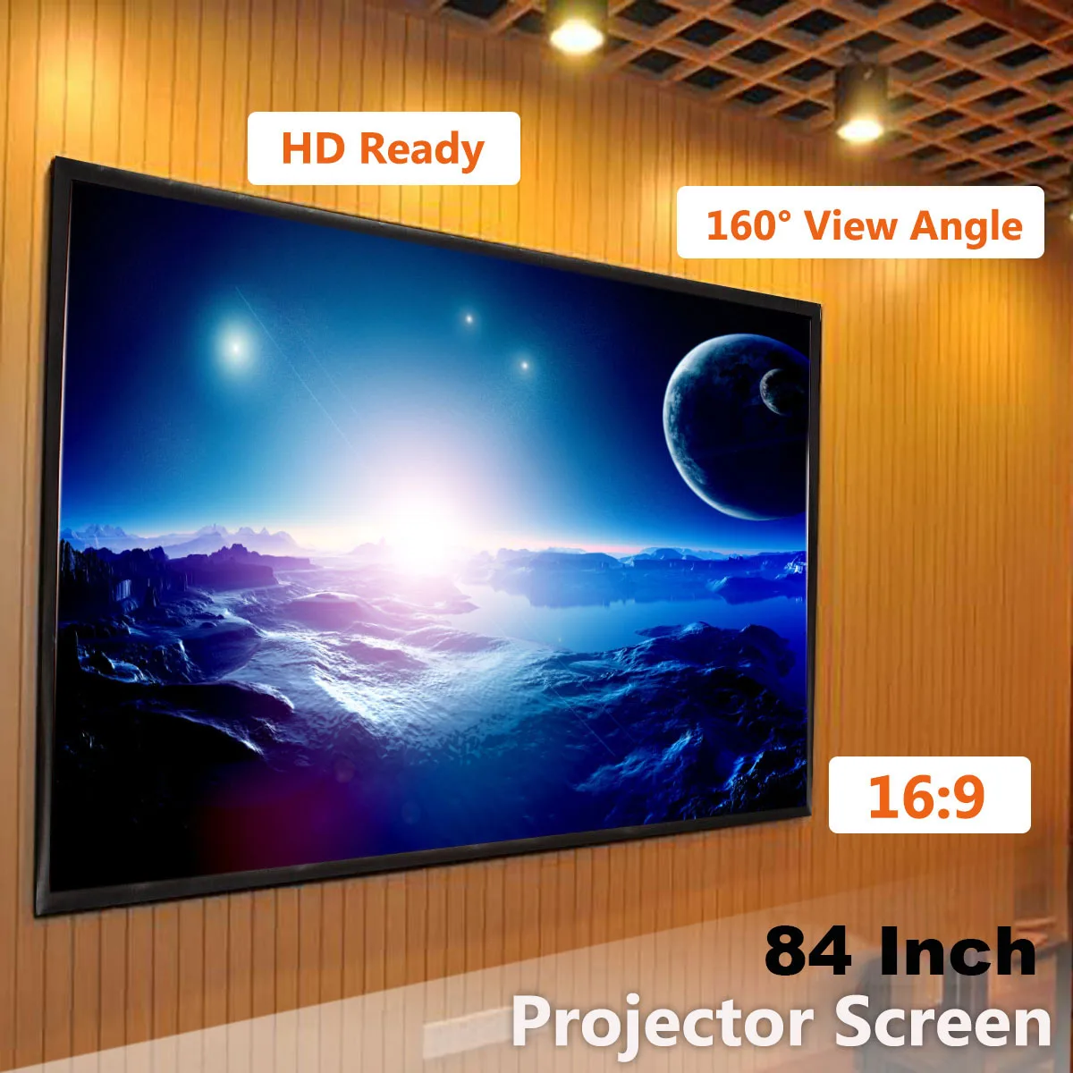 

NEW Projector Screen 84 inch Projection Screen Wall Mounted Projection Screen Canvas 16:9 LED Projector Screen For Home Theater