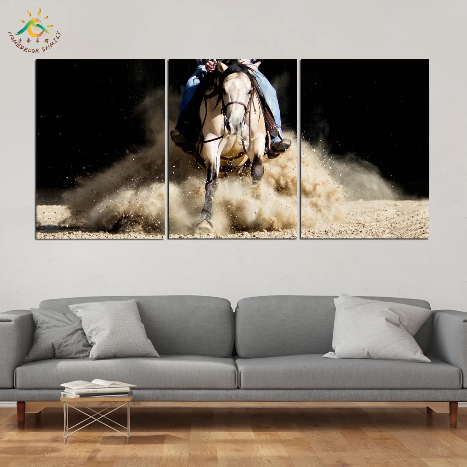 Ковбой на лошадь Wall Art HD Художественная печать холсте Картина модульная картина и