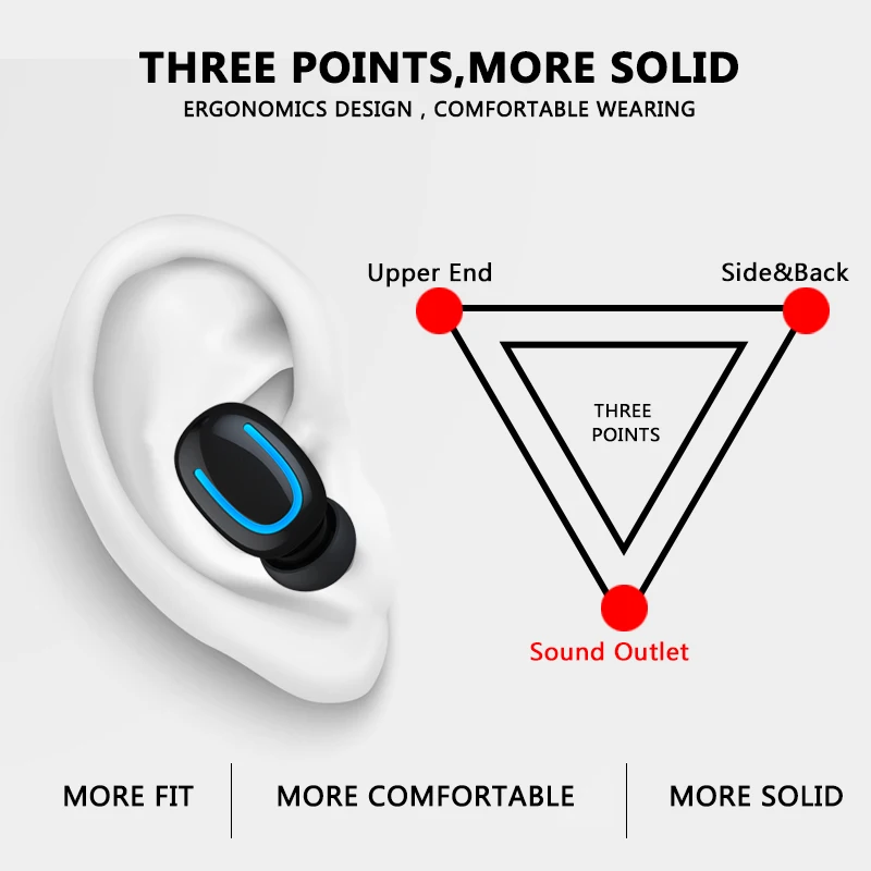 TWS Bluetooth 5,0, беспроводные наушники, свободные руки, спортивные наушники, HD стерео беспроводные наушники, шумоподавление, игровая гарнитура