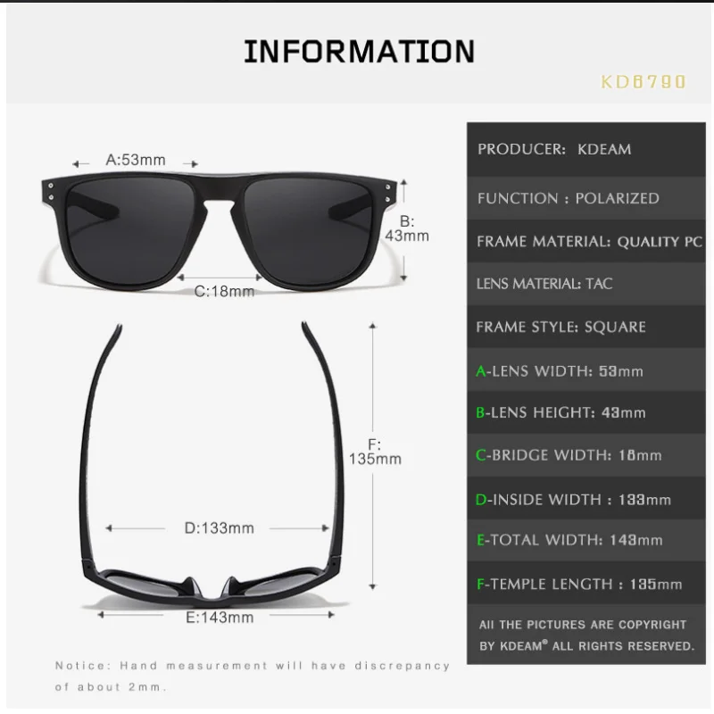 KDEAM поляризационные солнцезащитные очки в спортивном стиле для мужчин, Ультралегкая оправа, Винтажные Солнцезащитные очки Polaroid, очки с квадратной оправой, мужские солнцезащитные очки XH11