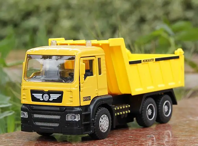 1/50 Environmental Dump truck Diecast alloy Yellow tipper car toysin