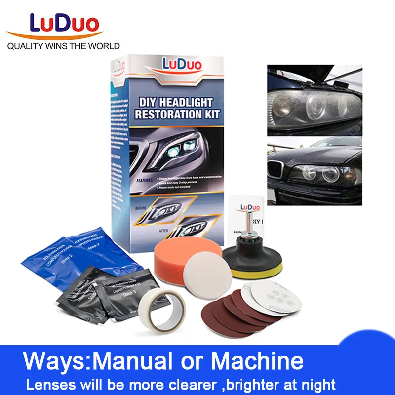 LuDuo DIY Headlight Polishing Restoration Kits Headlamp Clean Paste Systems Car Care Wash Head Lamp Brightener Repair Paint Care LuDuo DIY Headlight Polishing Restoration Kits Headlamp Clean Paste Systems Car Care Wash Head Lamp Brightener Repair Paint Care