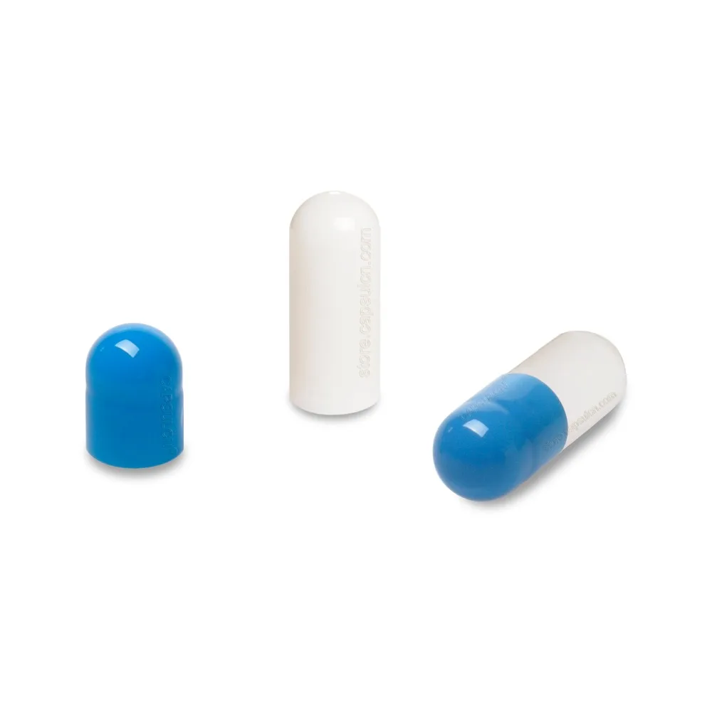 

1000 Pcs/carton 1# Blue & White Empty Gelatin Capsules For Capsule Filler Machines (Joined or separated capsules available)