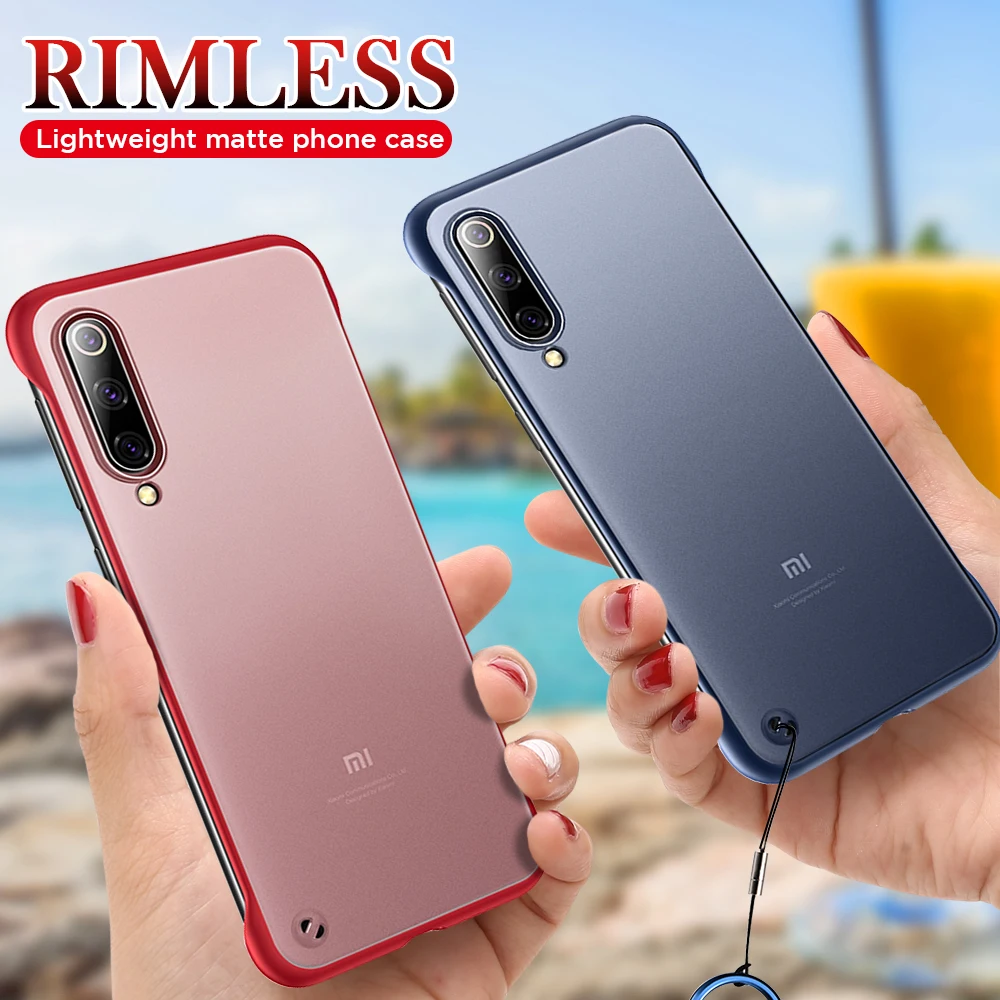 Бескаркасный чехол для Xiaomi mi 9 9T Pro mi 9 SE Прозрачный чехол для Xiao mi Red mi K20 Pro акриловый матовый чехол с кольцевым ремешком