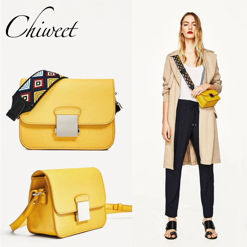 

Luxury Designer Small Crossbody Bags For Women Solid Simple Shoulder Bag Brand Flower Wide Strap Handbags Female Messenger Bag