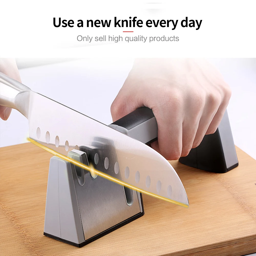 Цин бренд 4 отверстия Ножи точилка Многофункциональный Нержавеющая сталь Ножи точилка ABS Ручка Ножи заточки ножниц Системы