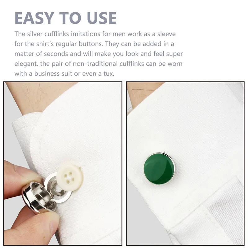 HAWSON 17 mm Enamel Button Covers,Men's French Cufflinks Bright-colored Enamel Inlaid for Men’s Regular Shirts for choosing