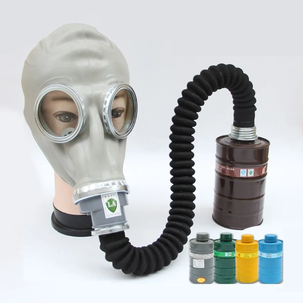 Goedkoop Respirator Gasmasker Fire Controle Militaire Pesticiden Gas Masker Gasmasker niet giftig Beschermende Masker met No.1 1 3 4 7 8 blikjes