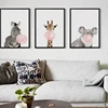 Bubble Chewing Gum Giraffe Zebra Animal Posters   Canvas Art Painting Wall Art Nursery Decorative Picture Nordic Style Kids Deco ► Photo 3/6