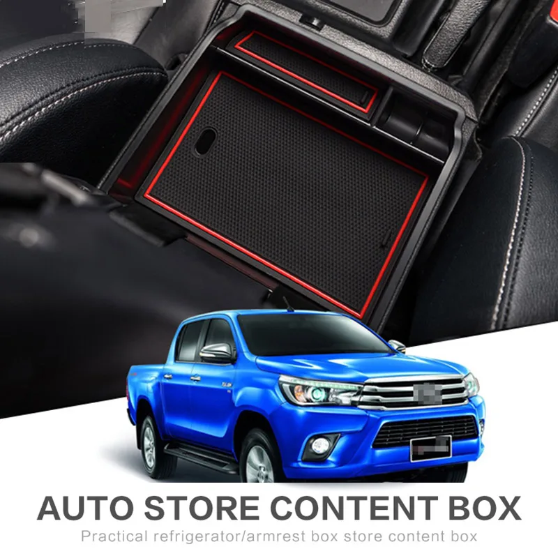 Armrest Box Storage For Toyota Hilux SR5 Hilux REVO AN120 AN130 120 130 Car Organizer Accessories