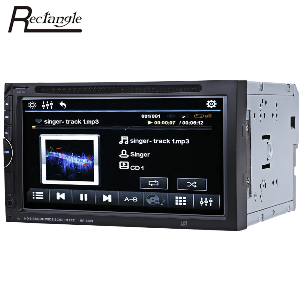 GBtiger 2 Din Car Video Player DVD 7'inch Touch Screen Bluetooth Stereo Radio Car Audio Car MP5 Player Support Rear View Camera
