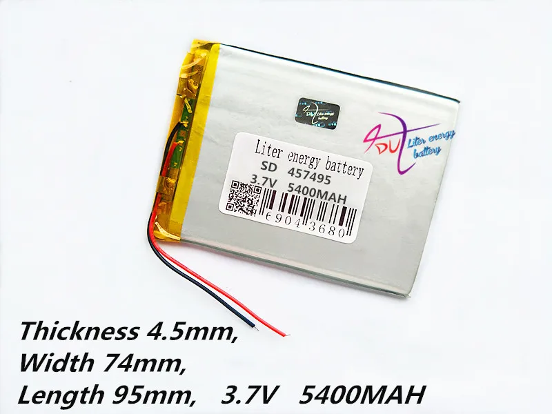 Tablet pc 457495 3.7V,5400mAH (polymer lithium ion battery) Li ion