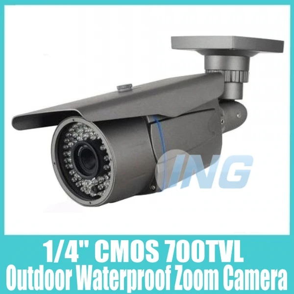 Waterproof Outdoor Surveillance CCTV Camera 1/4" CMOS 700TVL 2.8-12mm Zoom Security Camera with OSD Cable