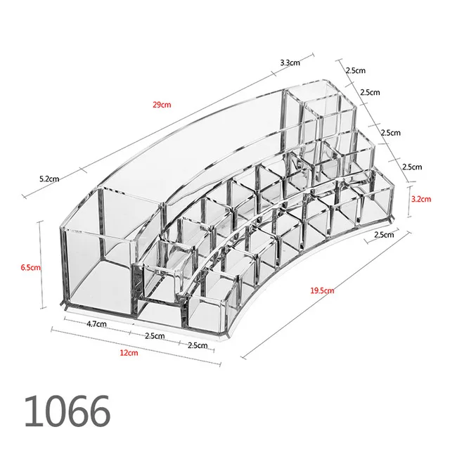 Акриловый ящик для хранения, многопористый органайзер для косметики, ювелирных изделий, прозрачный пластиковый пористый ящик для хранения помады - Цвет: 1