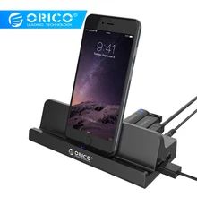 ORICO Универсальный Micro USB зарядное устройство док-станция 4 USB3.0 Настольный 2 порта зарядки аудио разъем для samsung huawei Xiaomi Tablet