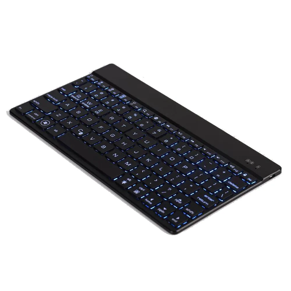 Тонкая ПК клавиатура F3S Беспроводная Bluetooth 3,0 клавиатура с подсветкой, Поддержка iOS Android Windows 20A Прямая поставка - Цвет: Черный