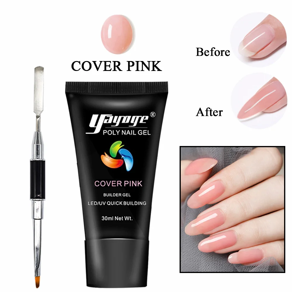

Yayoge 2pcs PolyGel Nail Kit 30ml Builder Gel For Nails Extension UV LED 7 Colors Gel Nail Polish Varnish Soak off Nail Art