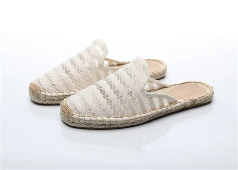 Summer Lace Espadrilles Flat Shoes Women Casual Fisherman Flats Ladies Breathable Lightweight Lazy Loafers New Female Hemp Shoes (10)