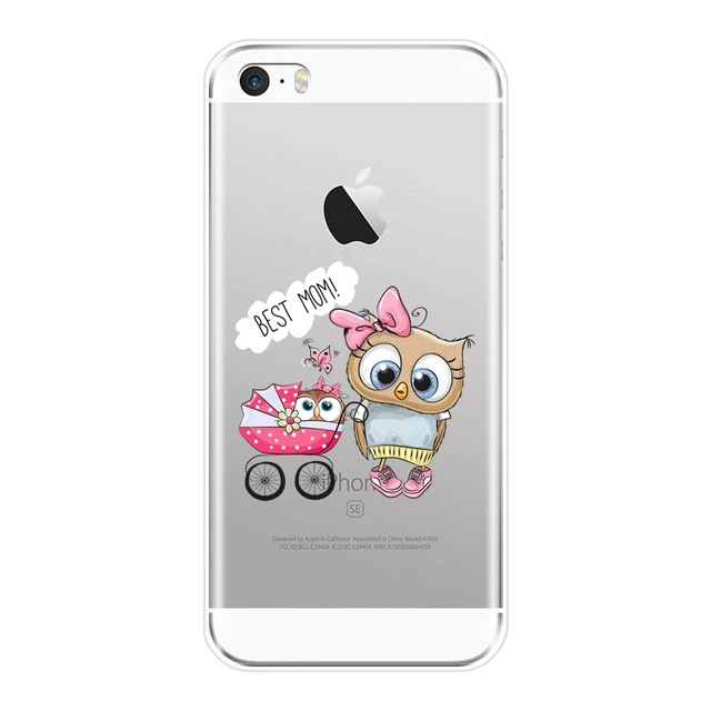 Baykuş ay kalp aşk Kawaii sevimli komik kılıf Apple iPhone 5 için 5C 5 S SE  4 4S yumuşak silikon arka kapak için iPhone 4 5 5 S telefon kılıfı -  AliExpress