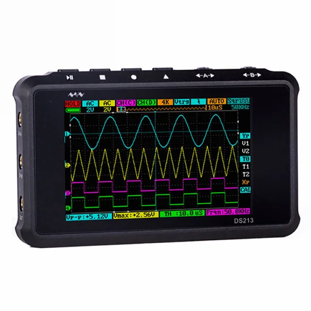 Cheap Mini DS213 4 Channels Handheld Maintenance Oscilloscope Sample Rate Stable 100MS/S Digital Storage Upgrades Portable Easy Saving