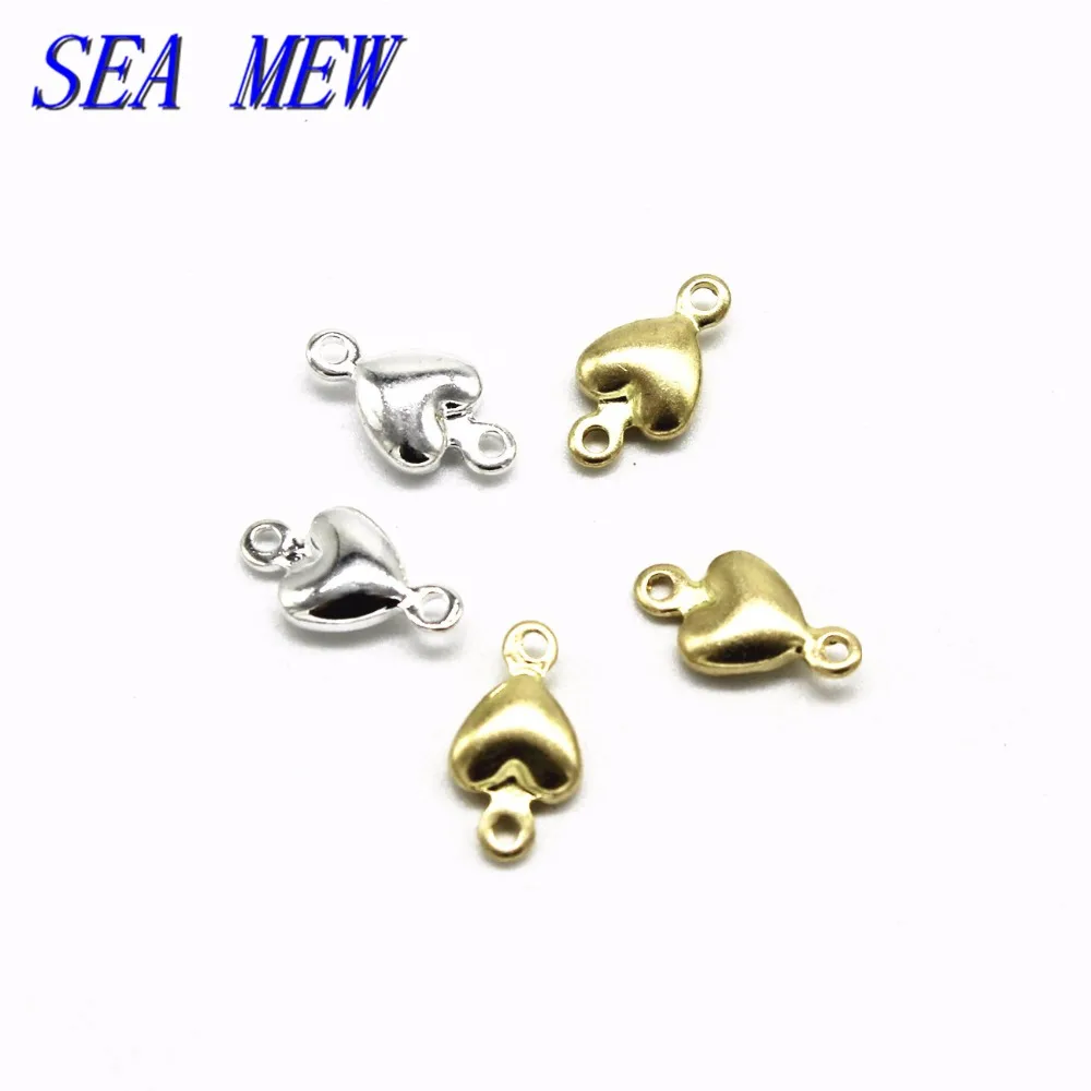 Buy 5mm Metal Copper Heart Charms Connector Pendant