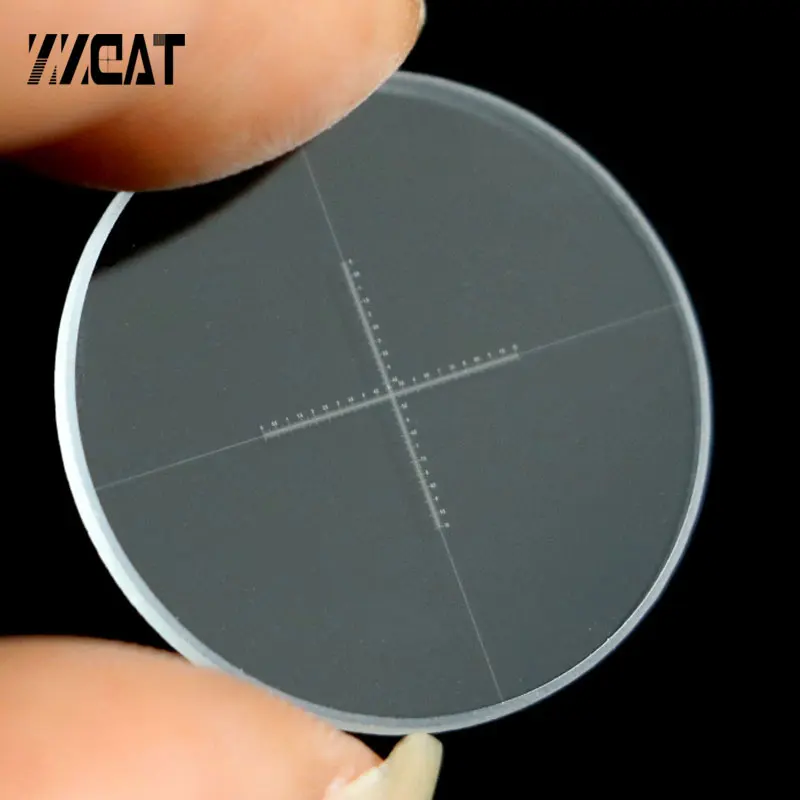 943 DIV 0.05mm Cross Microscope Micrometer Ocular Reticle Precise Optical Glass Microscope Eyepiece Micrometer for Measurement