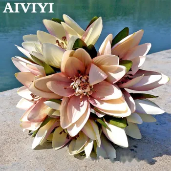 

Super beautiful Artificial Flower lotus silk flowes Water lily home decoration fake flower wedding party table decoration
